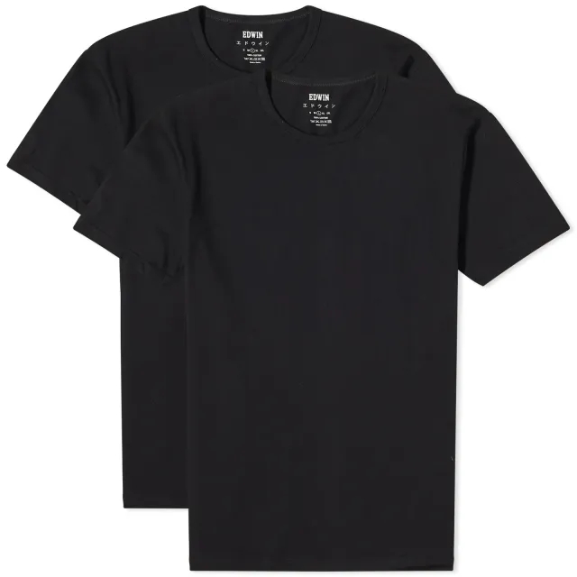 Edwin Men's Double Pack T-Shirt Black