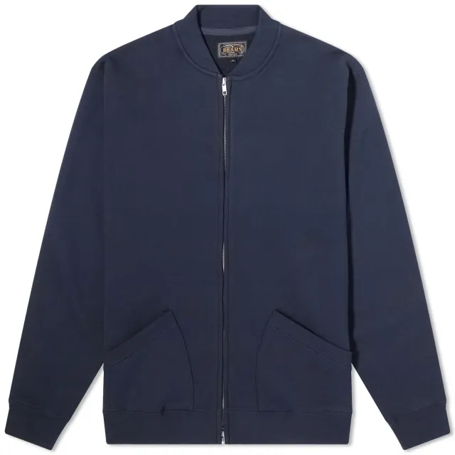 Beams Plus Men's Jersey Zip Bomber Jacket Navy