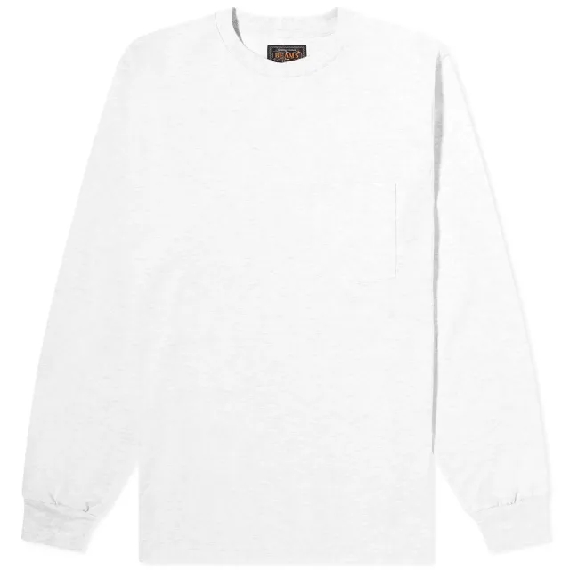 Beams Plus Men's Long Sleeve Pocket T-Shirt Ash