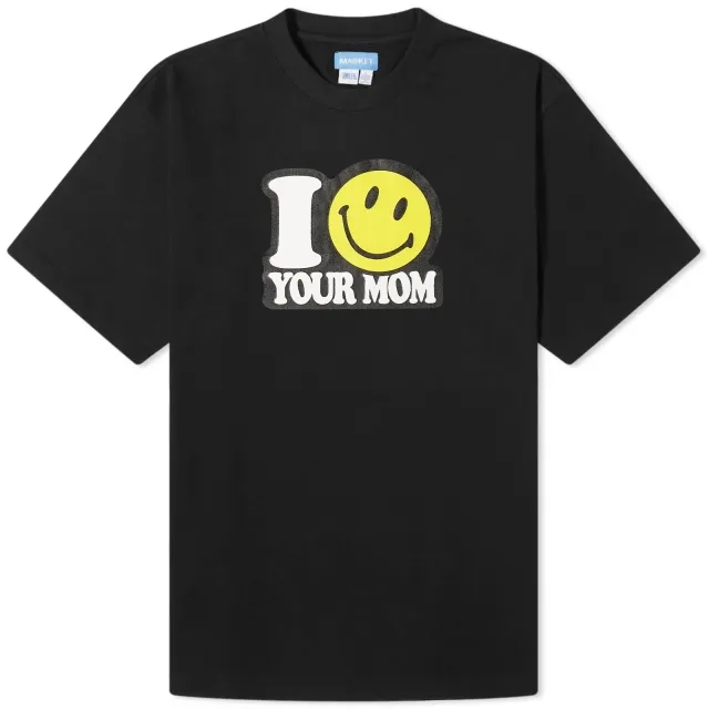 MARKET Men's Smiley Your Mom T-Shirt Black