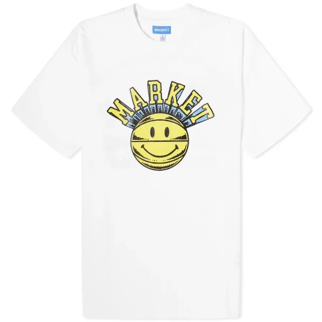 MARKET Men's Smiley Hoops T-Shirt White