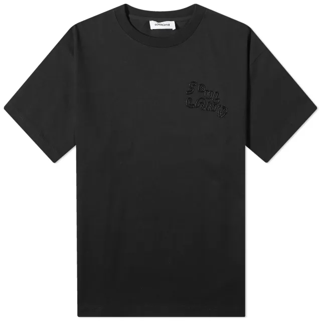 Soulland Men's Kai Beaded Logo T-Shirt Black