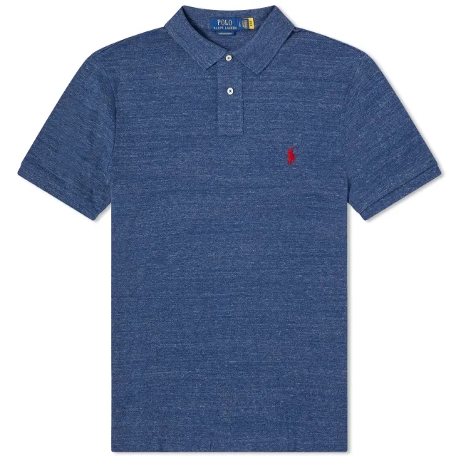Polo Ralph Lauren  POLO AJUSTE DROIT EN COTON BASIC MESH LOGO PONY PLAYER  men's Polo shirt in Marine