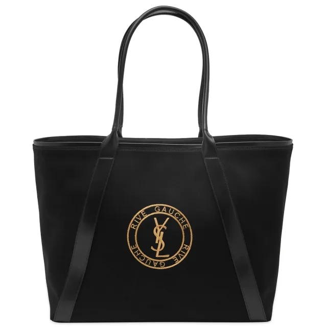 Saint Laurent Men's Cabas Tote Bag Black/Beige