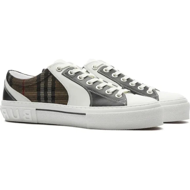 Burberry Men's Kai Overlay Check Sneaker Black/White