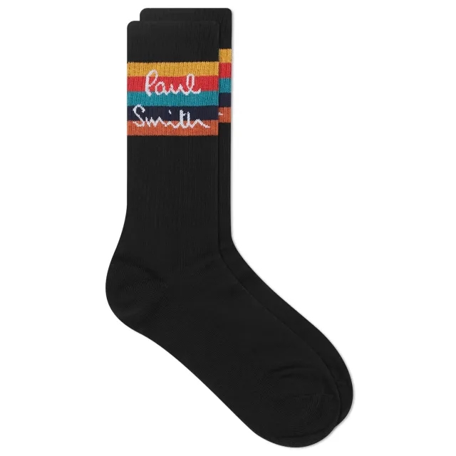 Paul Smith Men's Logo Sports Socks Black