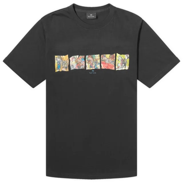 Paul Smith Men's Multi Zebra T-Shirt Black