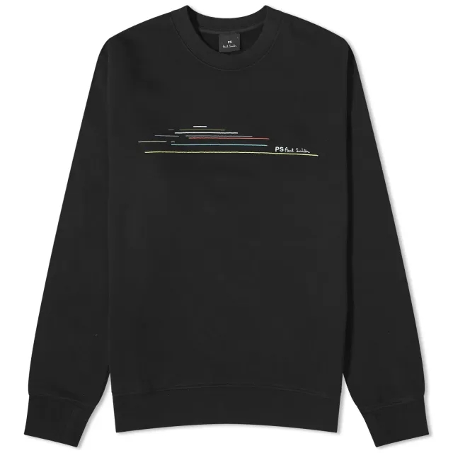 Paul Smith Men's Embroidered Stripe Crew Sweat Black