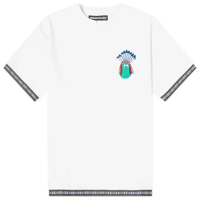 Monitaly Men's Cinta Taped T-Shirt Cream