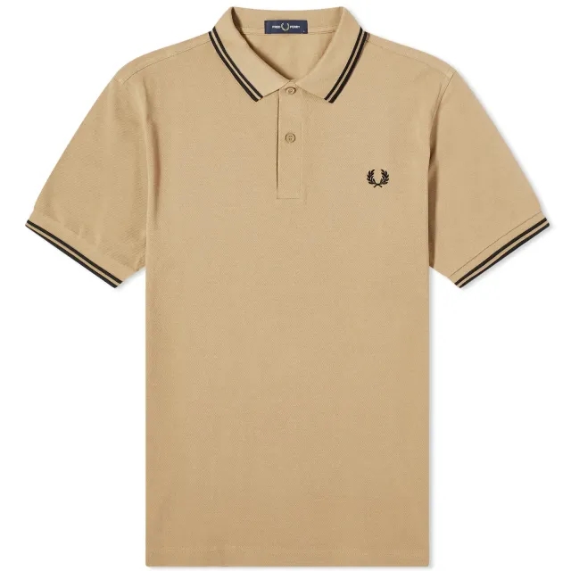 Fred Perry M3600 Twin Tipped Polo Shirt - Warm Stone