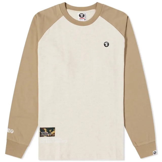A Bathing Ape AAPE Now Long Sleeve T-Shirt Dark Beige