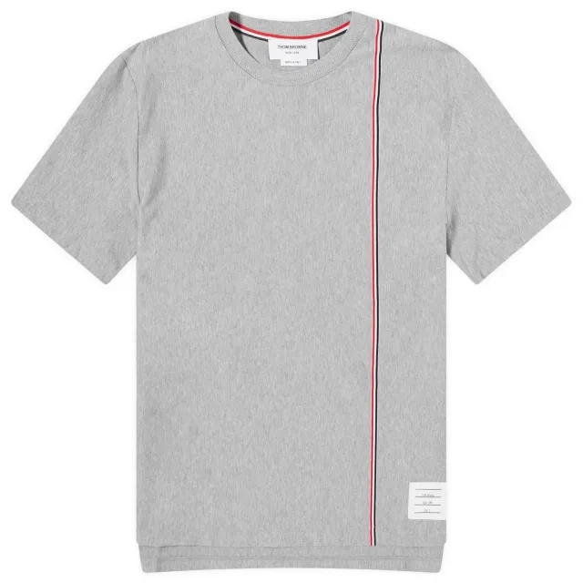 Thom Browne Men's Engineered RWB Stripe T-Shirt Medium Grey