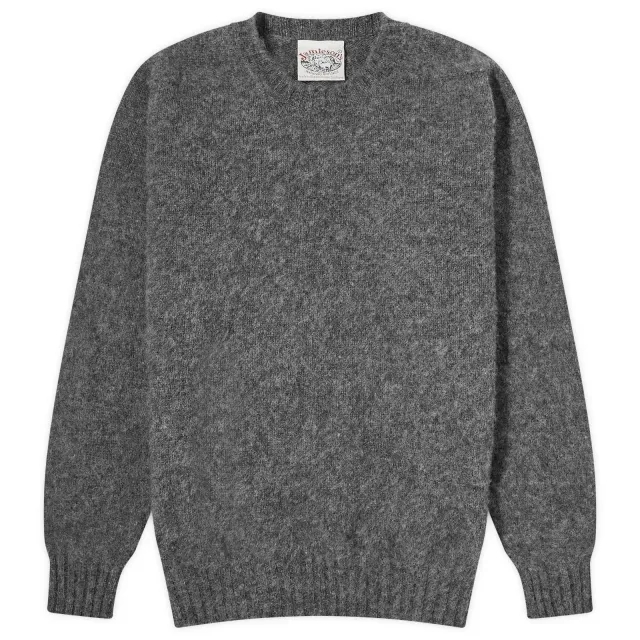Jamieson's of Shetland Men's Brushed Crew Knit Heron