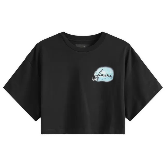 AMIRI Women's Airbrush Cropped T-Shirt Black