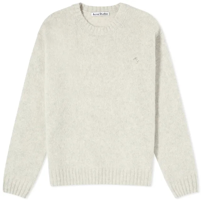 Asics Acne Studios Men's Kowy AS Shetland Jumper Light Grey Melange