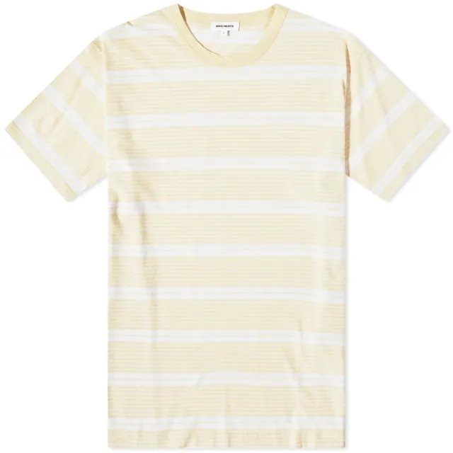 Norse Projects Men's Johannes Sunbleached Stripe T-Shirt Sunwashed Yellow