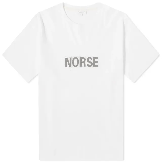 Norse Projects Men's Jakob Organic Interlock Grid Print T-Shirt White