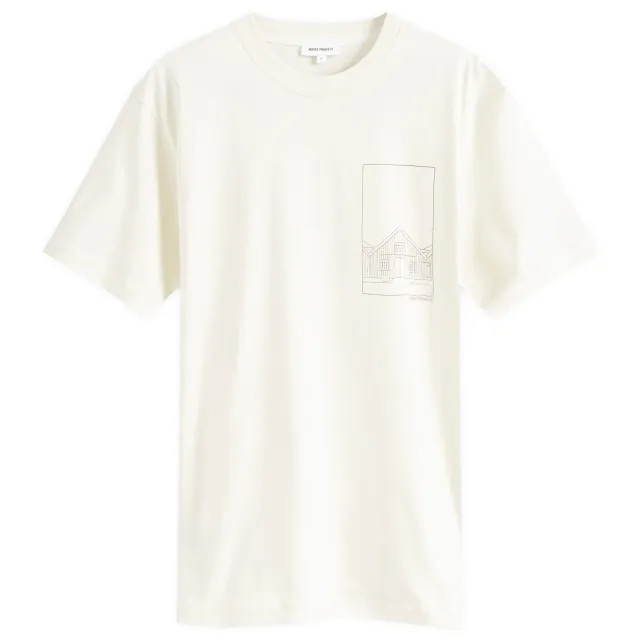 Norse Projects Men's Johannes Organic Kanonbadsvej Print T-Shirt Enamel White