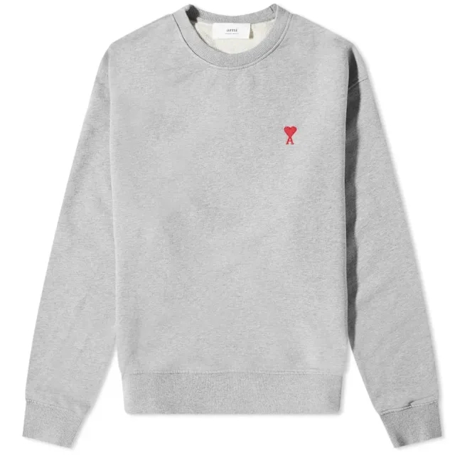 Ami Paris Sweatshirt Ami De Coeur Men Sweatshirts Grey