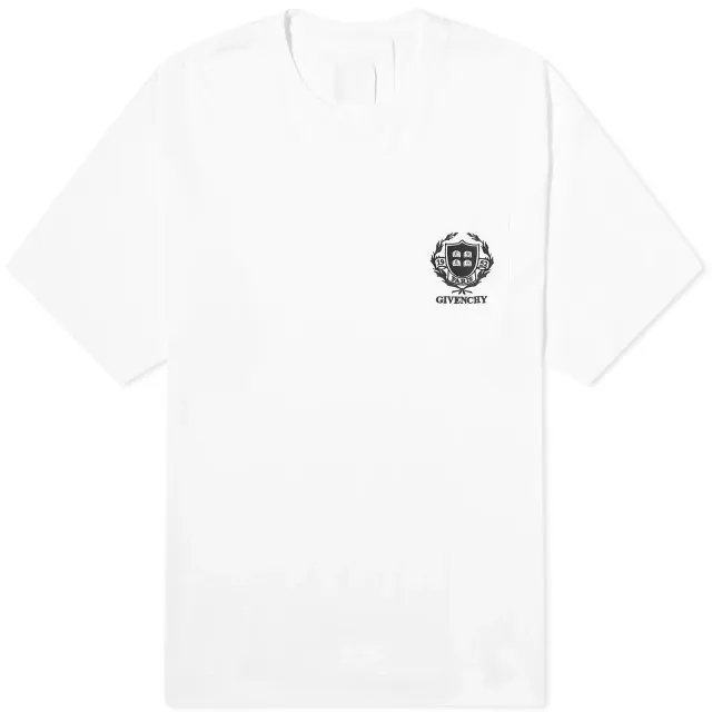 Givenchy Men's Crest Logo T-Shirt White