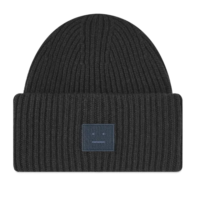 Acne Studios Pansy Face Beanie (Light Grey Melange - One Size) - Size ONE SIZE