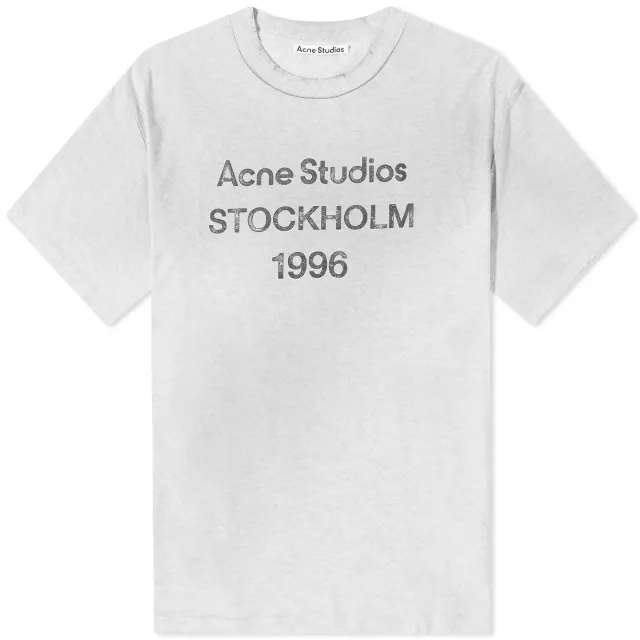 Acne Studios Men's Exford 1996 Logo T-Shirt Pale Grey Melange