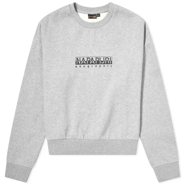 Napapijri Women's Box Cropped Sweat Med Grey Mel