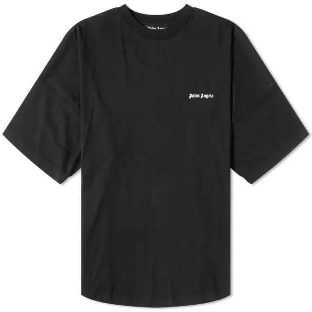 Palm Angels Men's Embroidered Logo Oversized T-Shirt Black