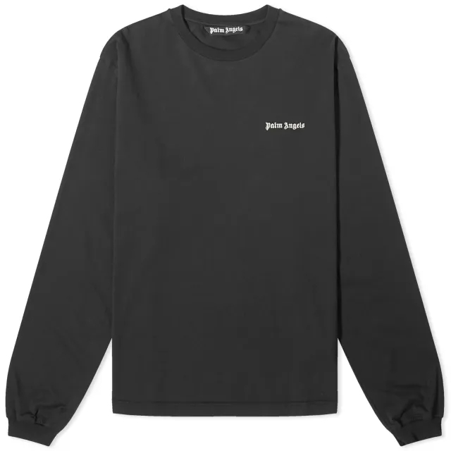 Palm Angels Men's Classic Logo Long Sleeve T-Shirt Black