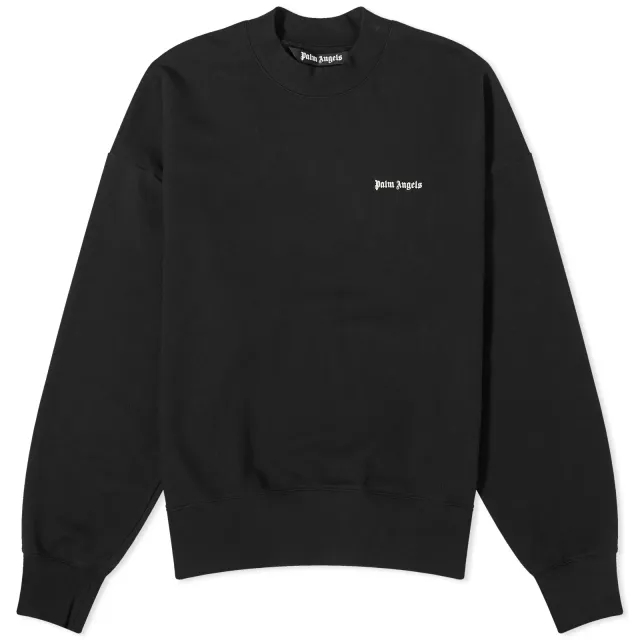Palm Angels Men's Back Logo Crew Sweat Black