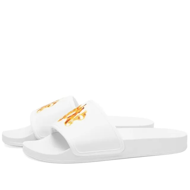 Palm Angels Men's Flame Pool Slider White