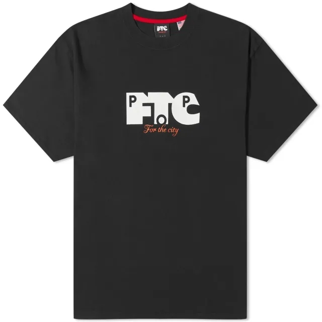 Pop Trading Company Men's x FTC Logo Tee Black