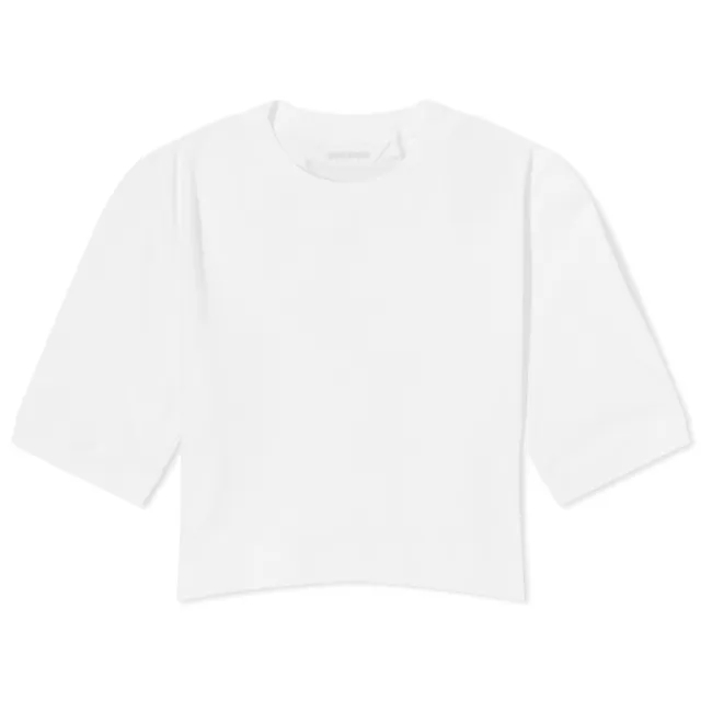 Palm Angels Women's Fitted Ribbed Crop T-Shirt White