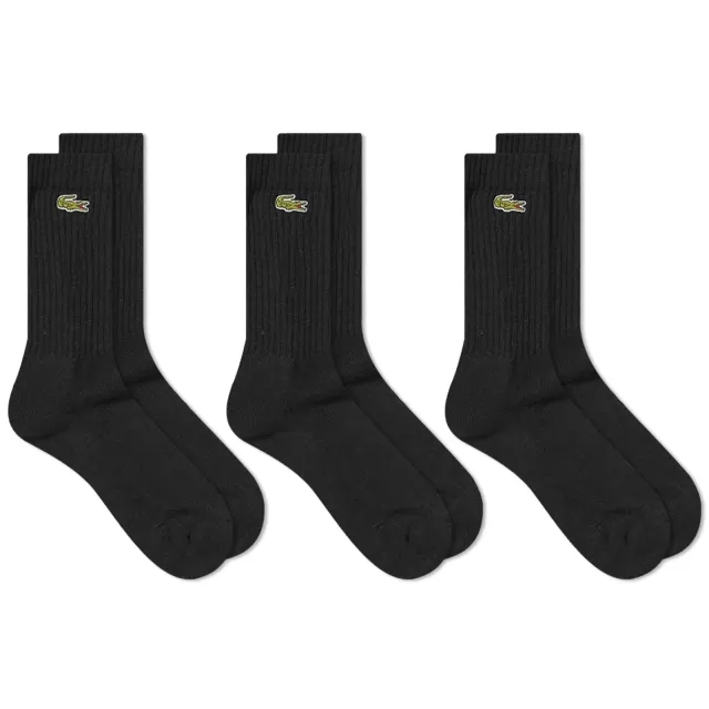 Lacoste Pack Of 3 Sport Socks In Black