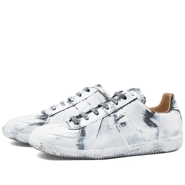 Maison Margiela Men's Correction Replica Sneaker Black/Glossy White