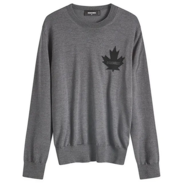 Dsquared2 Men's D2 Leaf Crew Neck Jumper Grey