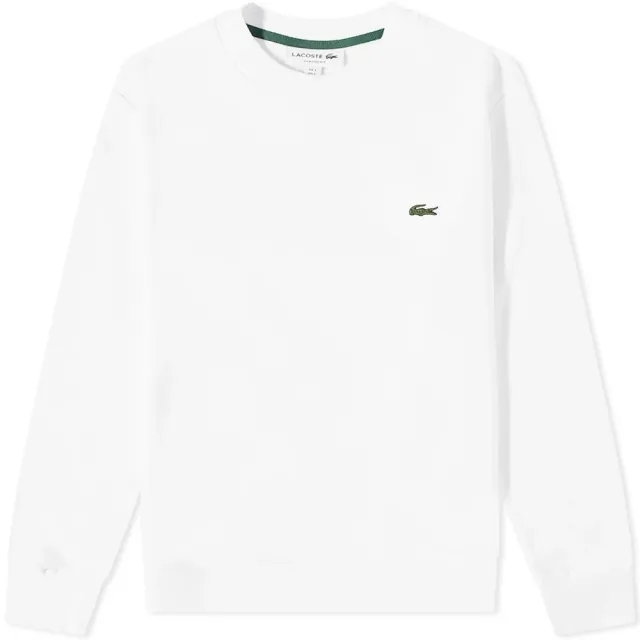 Lacoste Fleece Crew Neck Sweatshirt - White