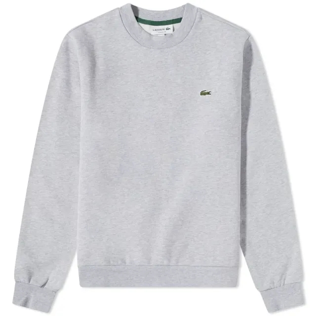 Lacoste Fleece Crew Neck Sweatshirt - Light Heathered Grey
