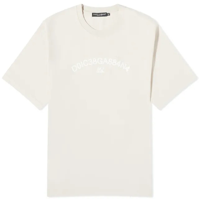Dolce & Gabbana Men's Number Logo T-Shirt Beige