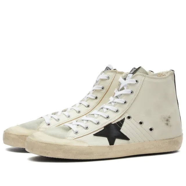 Golden Goose Men's Francy Leather Hi Sneaker White Ecru/Ice/Black