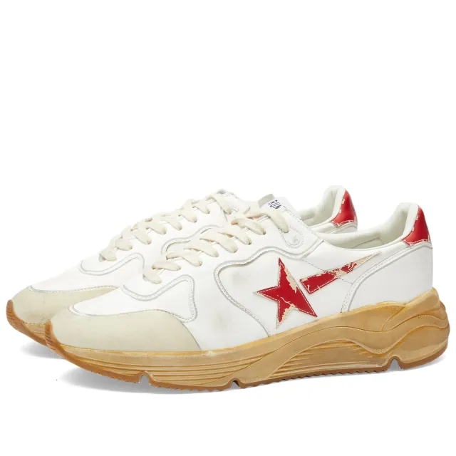 Golden Goose Men's Running Sole Sneaker White/Red/Blue
