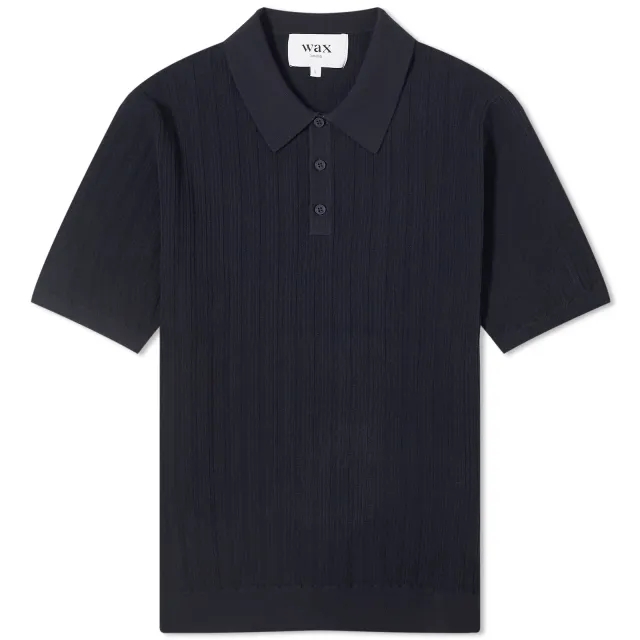 Wax London Men's Naples Knit Polo Midnight