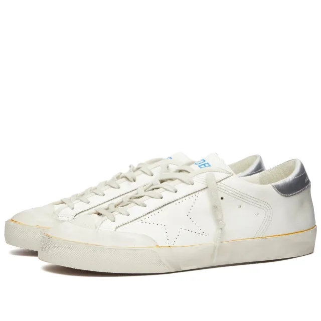 Golden Goose Men's Super Star Leather Sneaker White/Ivory/Silver