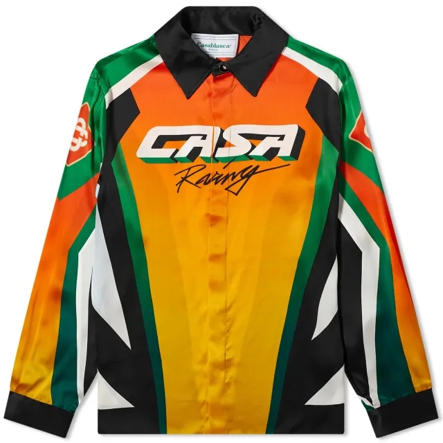 Casablanca Women's Casa Moto Sport Silk Long Sleeve Shirt