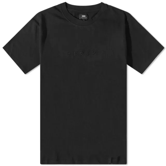 Edwin Katakana Embroidery T-Shirt - Black