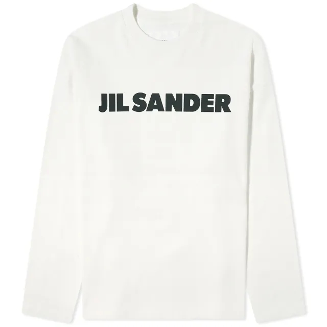 Jil Sander Men's Long Sleeve Logo T-Shirt Porcelain