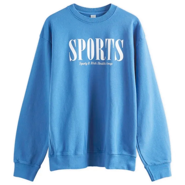 Sporty & Rich Sports Sweatshirt Imperial Blue/White