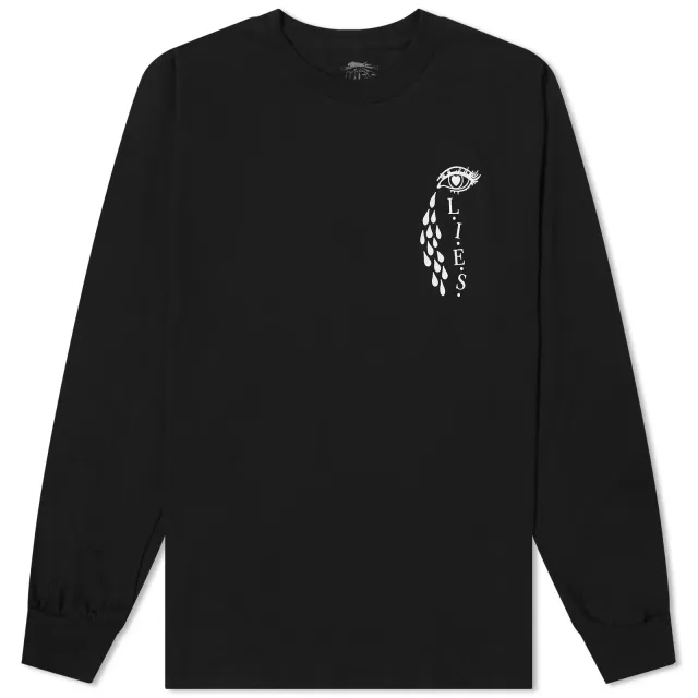 L.I.E.S. Records Men's Broken Heart Long Sleeve T-Shirt Black
