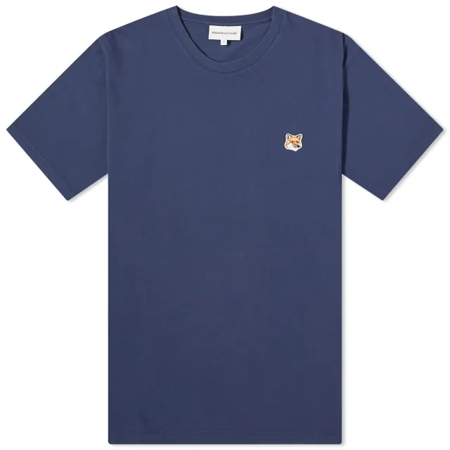 Maison Kitsuné Maison Kitsune Fox Head Patch Regular T-Shirt Ink Blue