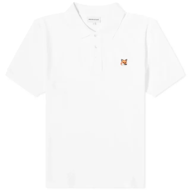 Maison Kitsuné Maison Kitsune Fox Head Patch Regular Polo White